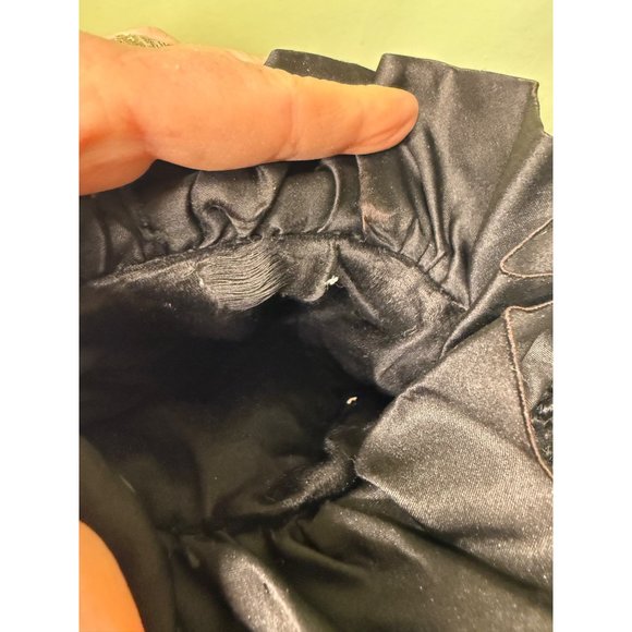 Antique 1920's Curly black lambs wool hand Muff Warmer - Picture 4 of 14